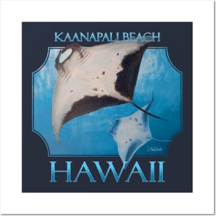 Kaanapali Beach Hawaii Manta Rays Sea Rays Ocean Posters and Art